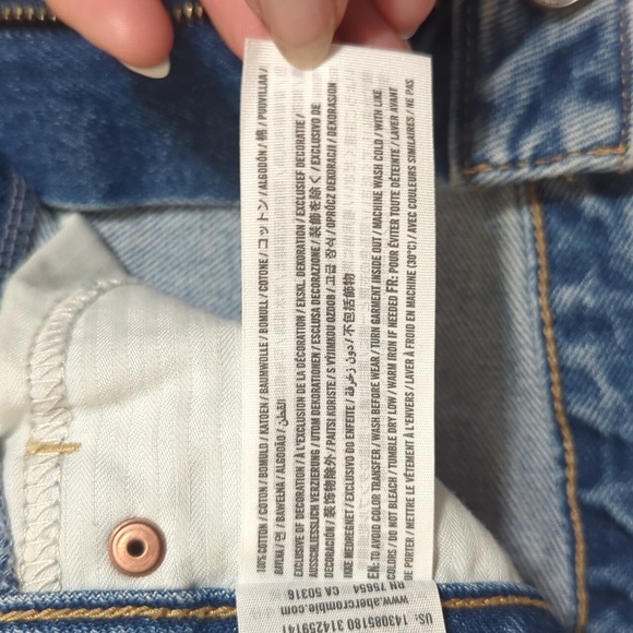 Abercrombie & Fitch Denim Midi Length Skirt, Color Light Wash Size 24 - Picture 15 of 15